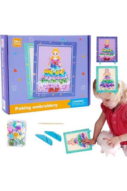 Joc Creativ si educativ pentru copii, Broderie pe Fusta Printesei, Mov