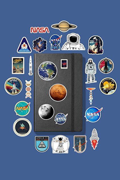 Nasa Uzay Sticker Paketi /Bullet Journal Defter Çıkartma Ajanda Laptop Etiket