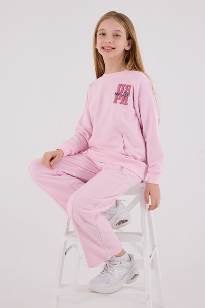 U.S. Polo Assn Girls' Pink Tracksuit Set