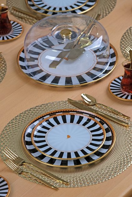 Black Line 34 Parça 6 Kişilik Pasta Servis Takımı