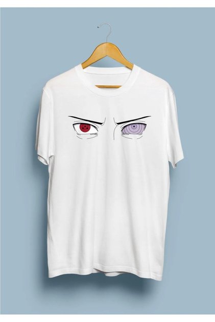 Oversize Sharingan And Rinnegan Eye Design Printed T-Shirt