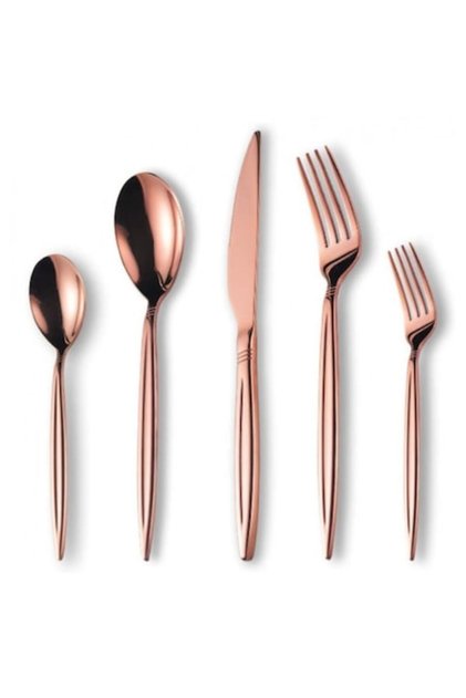 Set tacamuri din inox 30 piese, Grunberg, BL386R30, roz /auriu