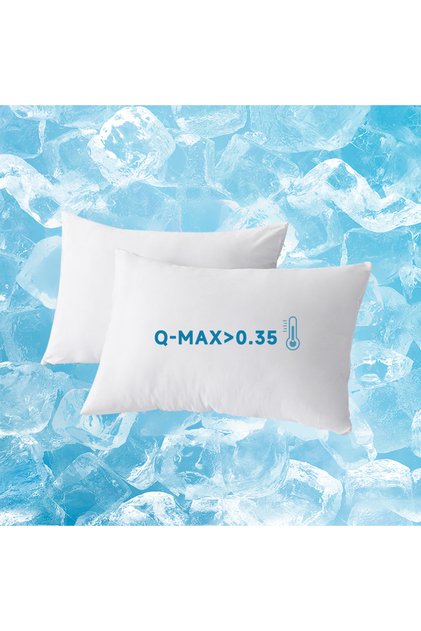 20x30inch (50x75cm) 2pcs Cooling & Waterproof Pillowcases (Q-Max: 0.35) 100% Cooling Nylon Jacquard