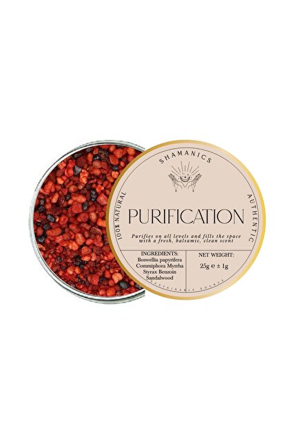 Tamaie naturala Purification, amestec de olibanum, myrrh, styrax benzoin, lemn de santal, 25 g