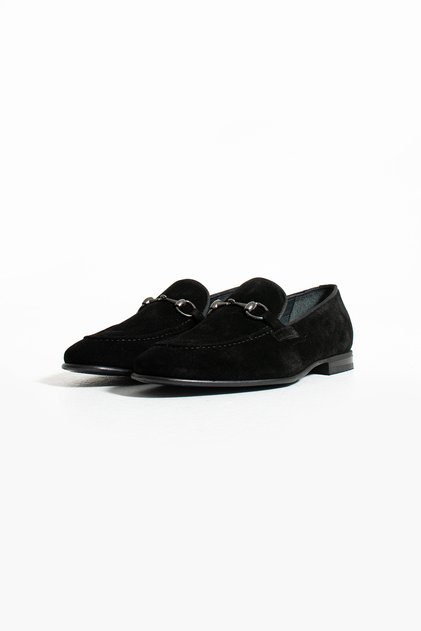 Neolit ​​Suede Leather Loafer Shoes with Sole Buckle Detail