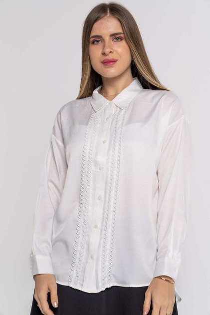 Lightly Embroidered Long Sleeve Women's Shirt