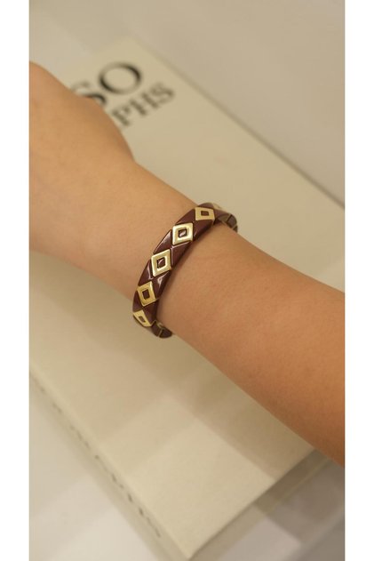 Ceramic Plated Ethnic Pattern Bracelet