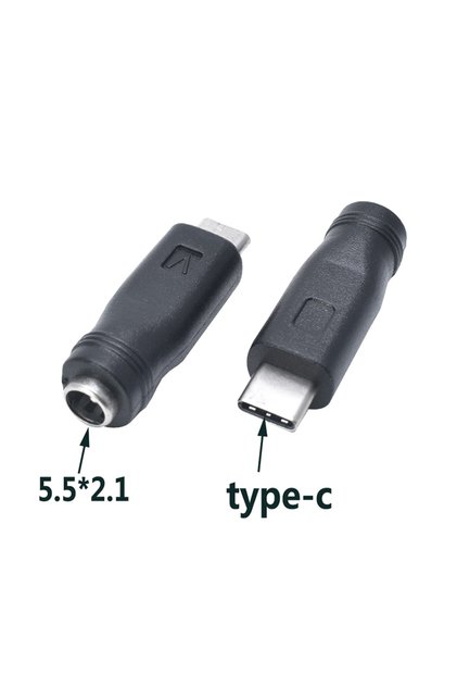 محول طاقة USB-C مقاس واحد (قطعة واحدة) من النوع C إلى DC5.5X2.1 2.5 لتحويل التيار المستمر إلى USB-C للشحن