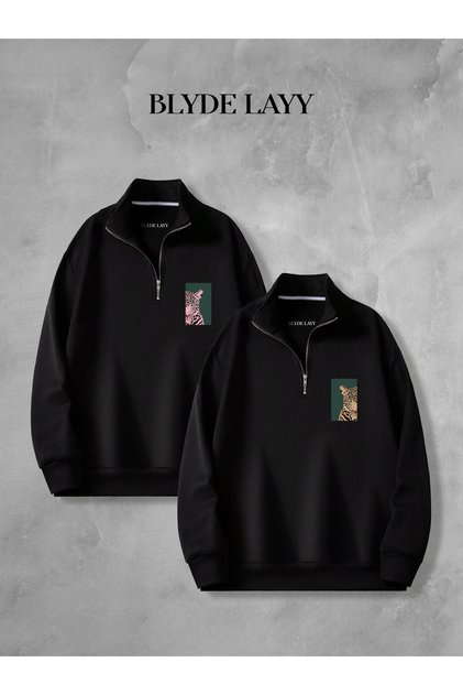 Leopard Thick 3-Thread Fabric Double Sweatshirt Lover Couple Combination