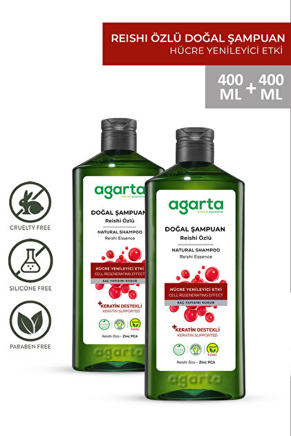 2 Adet  Doğal Reishi Mantar Özlü Şampuan 400 ml