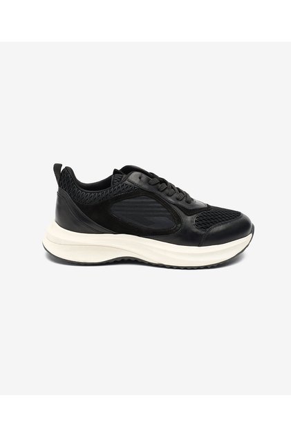 Men's Black Genuine Leather Sports Shoes 5Y1Sa18510
