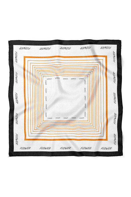 Bandana Esarfa Motiv Dungi Scris Flori 70x70 Cm