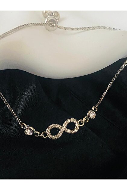 Zircon Stone Steel Elevator Infinity Bracelet