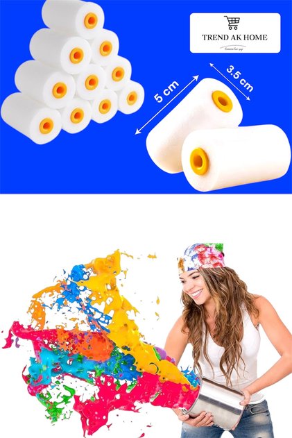 5 cm Sponge Finger Paint Roller 10 Pieces Very Useful in Each Area (Only Roller Head)