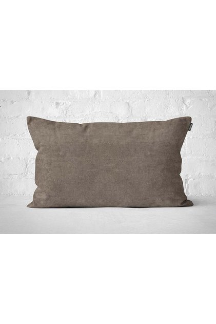 Single Velvet Textured Throw Pillow Cover Mink