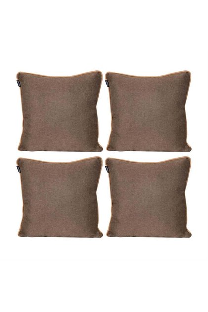 4-Piece Isle Linen Look Ribbed Throw Pillow Cover Brown