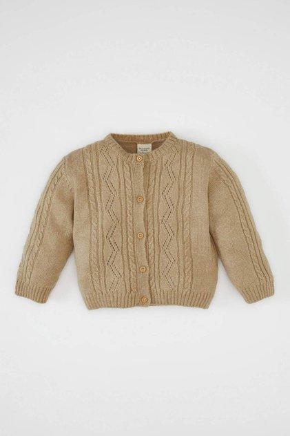 Baby Girl Knitwear Buttoned Crew Neck Cardigan C7890A524Au