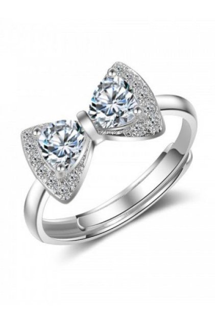 Inel placat cu argint reglabil cu Cristal Papion elegant – Jewelry