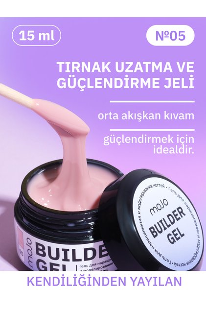 Kalıcı Oje Builder Gel 05 – Tırnak Uzatma Ve Protez Için Jel (15 ML) | Profesyonel Manikür Jeli