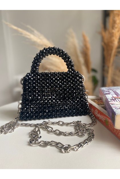 Acrylic Black Honeycomb Handbag