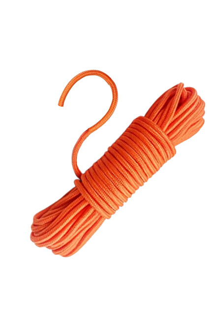 Turuncu Renkli İskota Halat İp 6 Mm 10 Metre Yelken Mandar Halatı