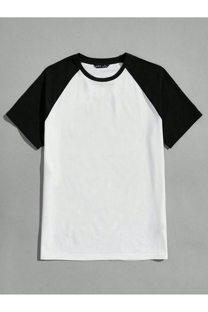 Oversize Black and White Unprinted T-shirt - Reglan Sleeve Unisex Comfortable Mold