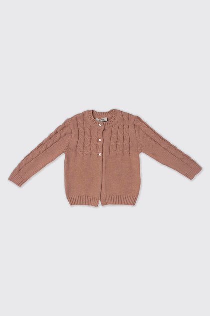 Baby Girl Rose Color Knitwear Cardigan