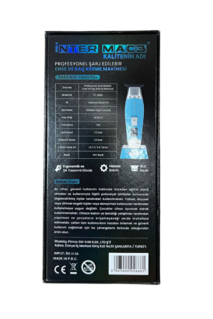İNTER MAC3 İnter Mac3 Profesyonel Şarj Edilebilir Ense Ve Saç