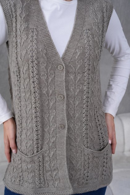 Knitwear Openwork Pocket Detailed Wool Vest