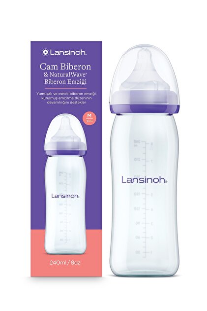 Lansinoh Momma 240 ml Cam Natural Wave Biberon Emzikli Fiyatı