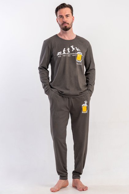 Cotton Men's Long Sleeve Pajama Suit, 504056