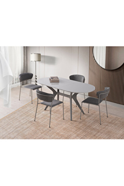 ModernEvveOfis Star Açılır Highgloss Mdf Yemek Masası Cappuccino