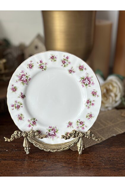 Antika Royal Albert Sweet violets mor çiçekli Porselen Pasta Duvar Tabağı 18,5 cm ADET