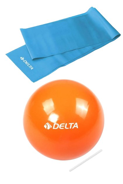 20 cm Mini Pilates Ball and Pilates Band Set 120 X 15 cm Resistance Plates Band Orange-Blue