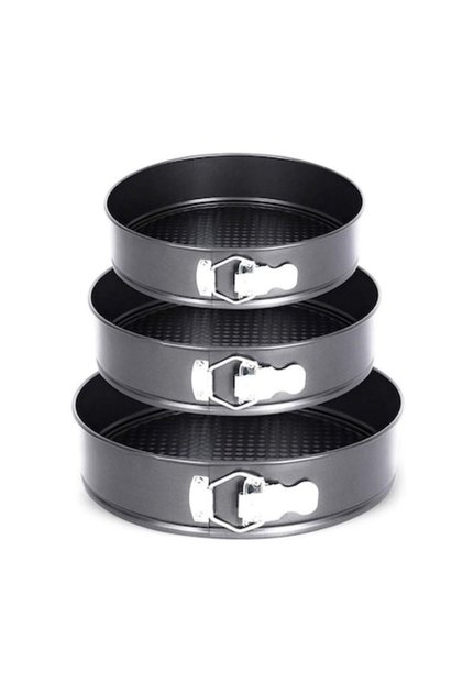 Set 3 forme pentru prăjituri, 18 cm, 20 cm și 22 cm, negre