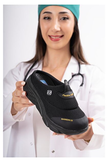 Sandal Spor S0001-0278 Kadın Dolgu Taban Ortopedik File Sabo Terlik