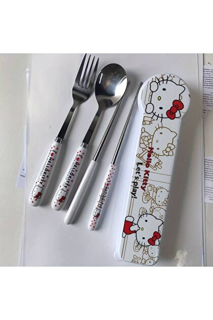 ada çanta kırtasiye Hello Kitty figürlü paslanmaz çelik kutulu