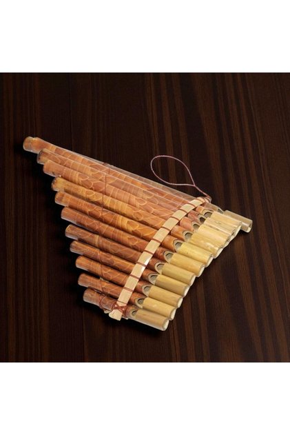 Bambu Pan Flüt Büyük Boy Doğal Tasarım Enstürman Vip 29-17 Cm