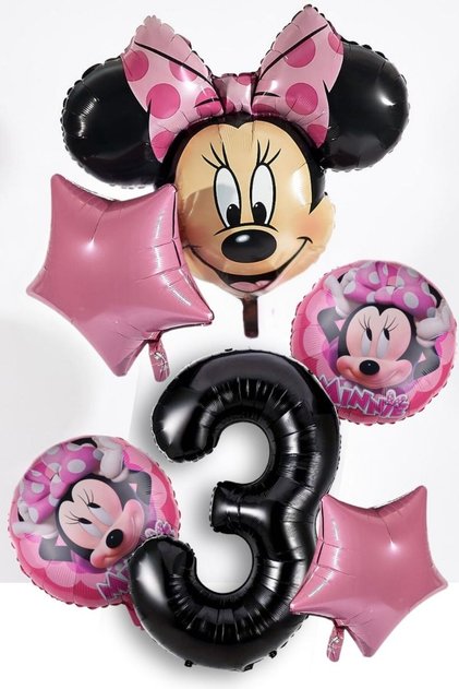 بالون رقم حفلة عيد ميلاد ميني ماوس لعمر 3 سنوات 1 2 3 4 5 6 7 8 9 بالونات لعيد ميلاد الطفل