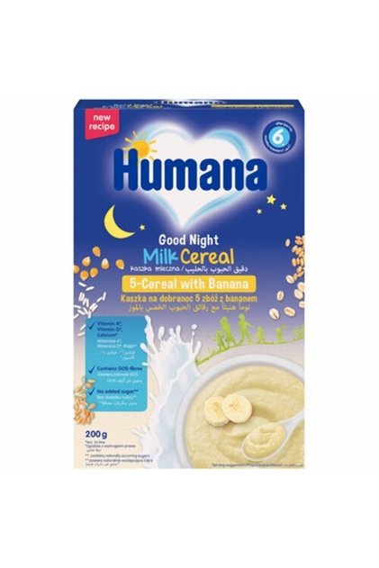 Cereale cu lapte si banana pentru bebelusi Noapte Buna, 200g, 6 luni+