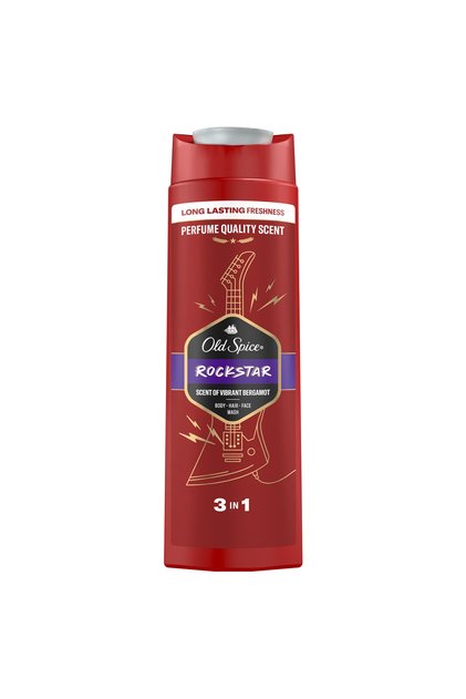 Old Spice Rockstar 3n-1 αφρόλουτρο και σαμπουάν για σώμα, μαλλιά και πρόσωπο, 400 ml