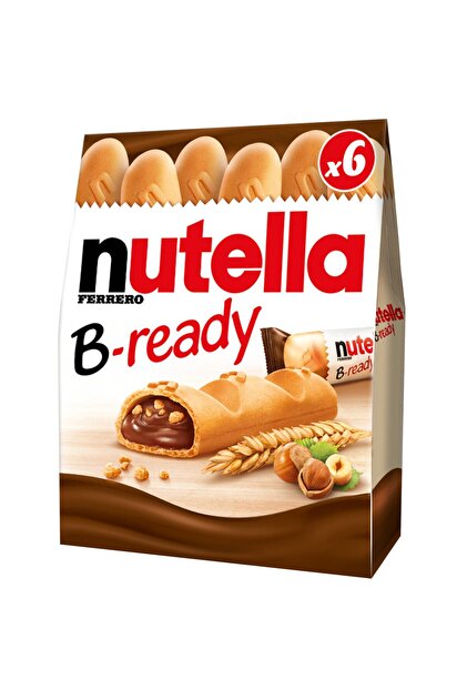 Batoane cu crema de ciocolata si alune B-Ready, 6 bucati, 132g