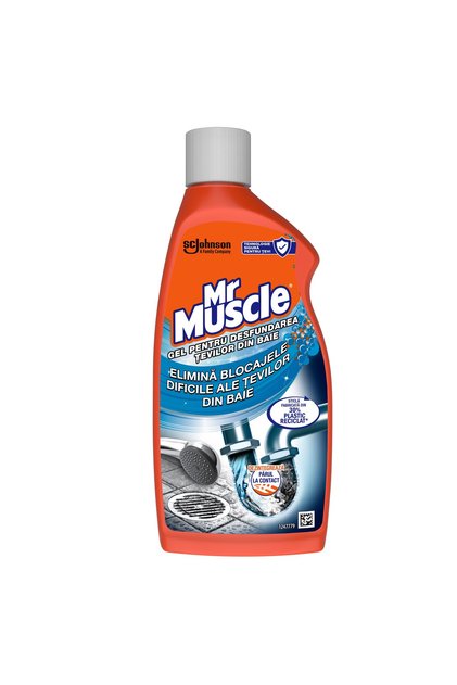 Gel hidraulic Mr. Muscle pentru desfundarea tevilor din baie, 500ml