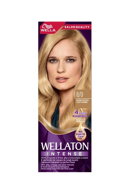 Vopsea de par permanenta 8/0 Blond deschis, 110ml