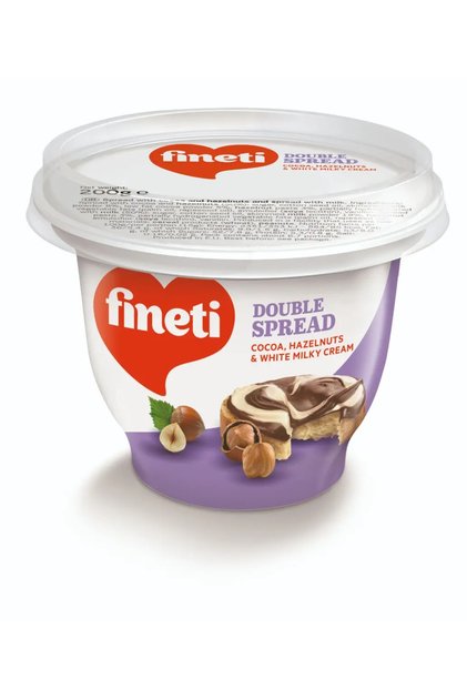 Crema tartinabila Double cu cacao, alune de padure si crema alba de lapte 200 g