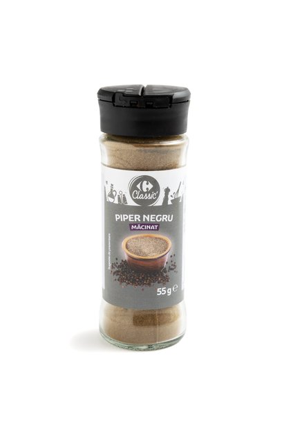 Piper negru macinat Carrefour Classic, 55g