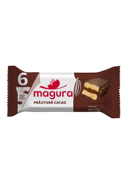 Prajitura cu crema de cacao Magura, 6buc x 35g