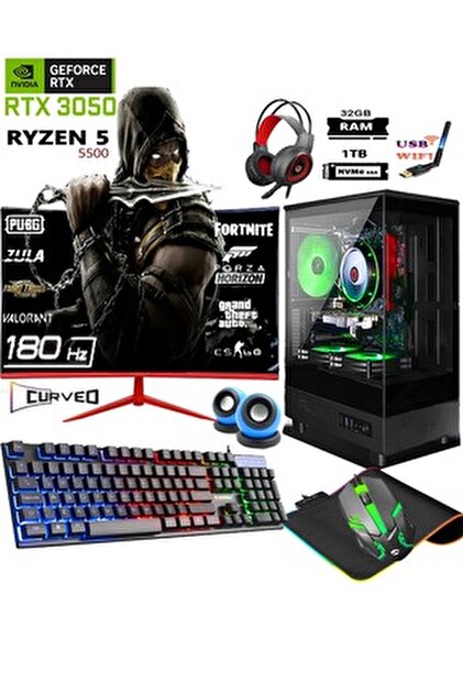 Apphirex TC81X Ryzen 5 5500 32GB 1TB M.2 Nvme Ssd RX580 8GB 24