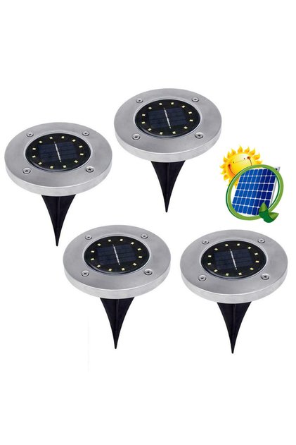 Set 4 Lampi Solare de Gradina – 12 LED, Lumina Calda, Impermeabile, Pentru Exterior
