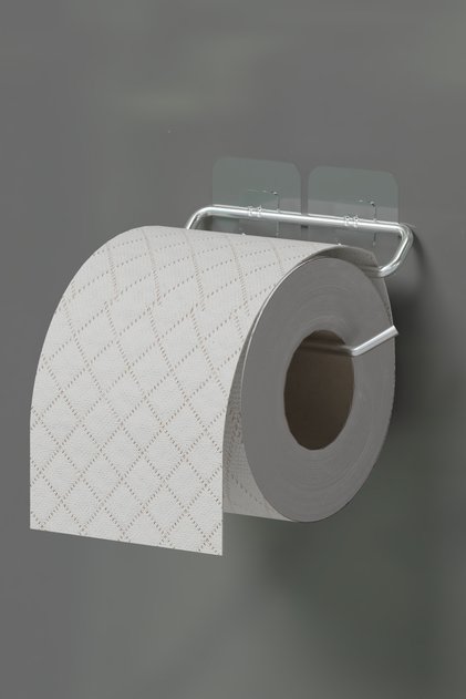 Chrome Silver Wc Adhesive Toilet Roll Holder Holder Hanger Toilet Paper Holder Minimal